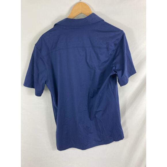 Bugatchi OoohCottn Tech 8 Way Stretch Short Sleeve Button Up Shirt Medium - Picture 3 of 3